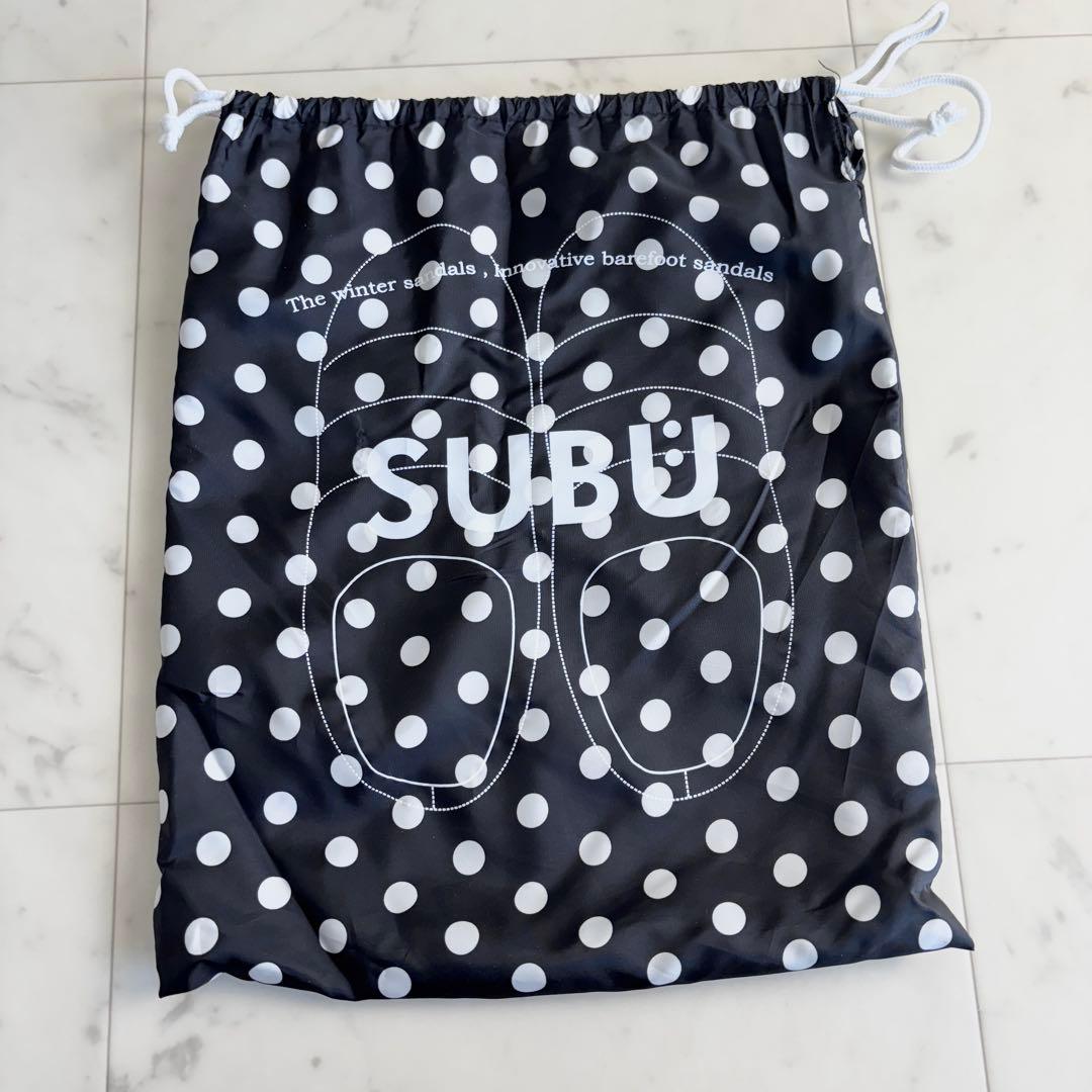 美品✨SUBU スブ ドット柄 スリッパ サンダル 黒×白 収納袋付き