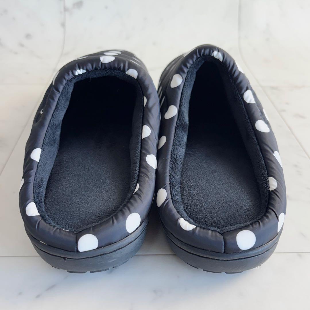 美品✨SUBU スブ ドット柄 スリッパ サンダル 黒×白 収納袋付き