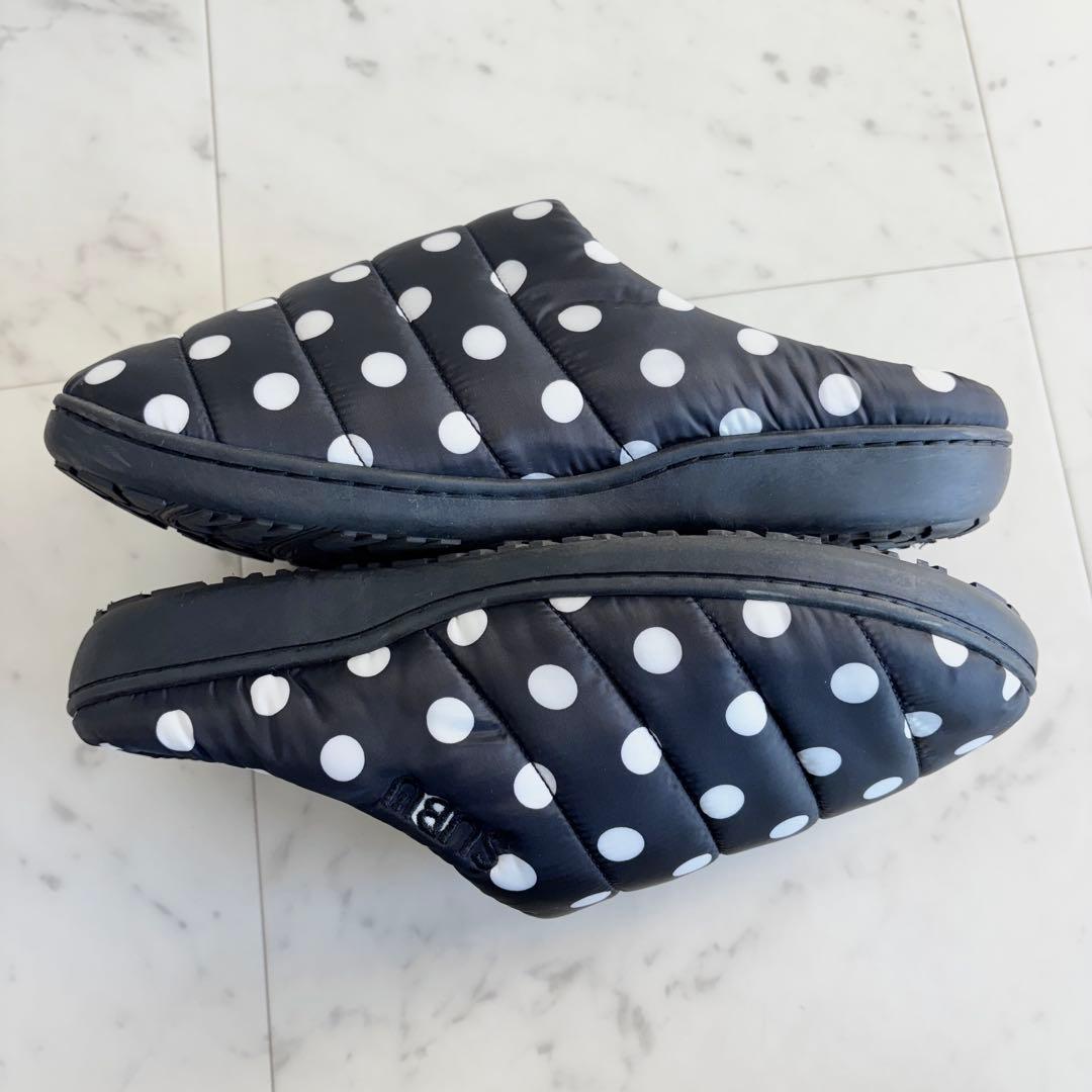 美品✨SUBU スブ ドット柄 スリッパ サンダル 黒×白 収納袋付き