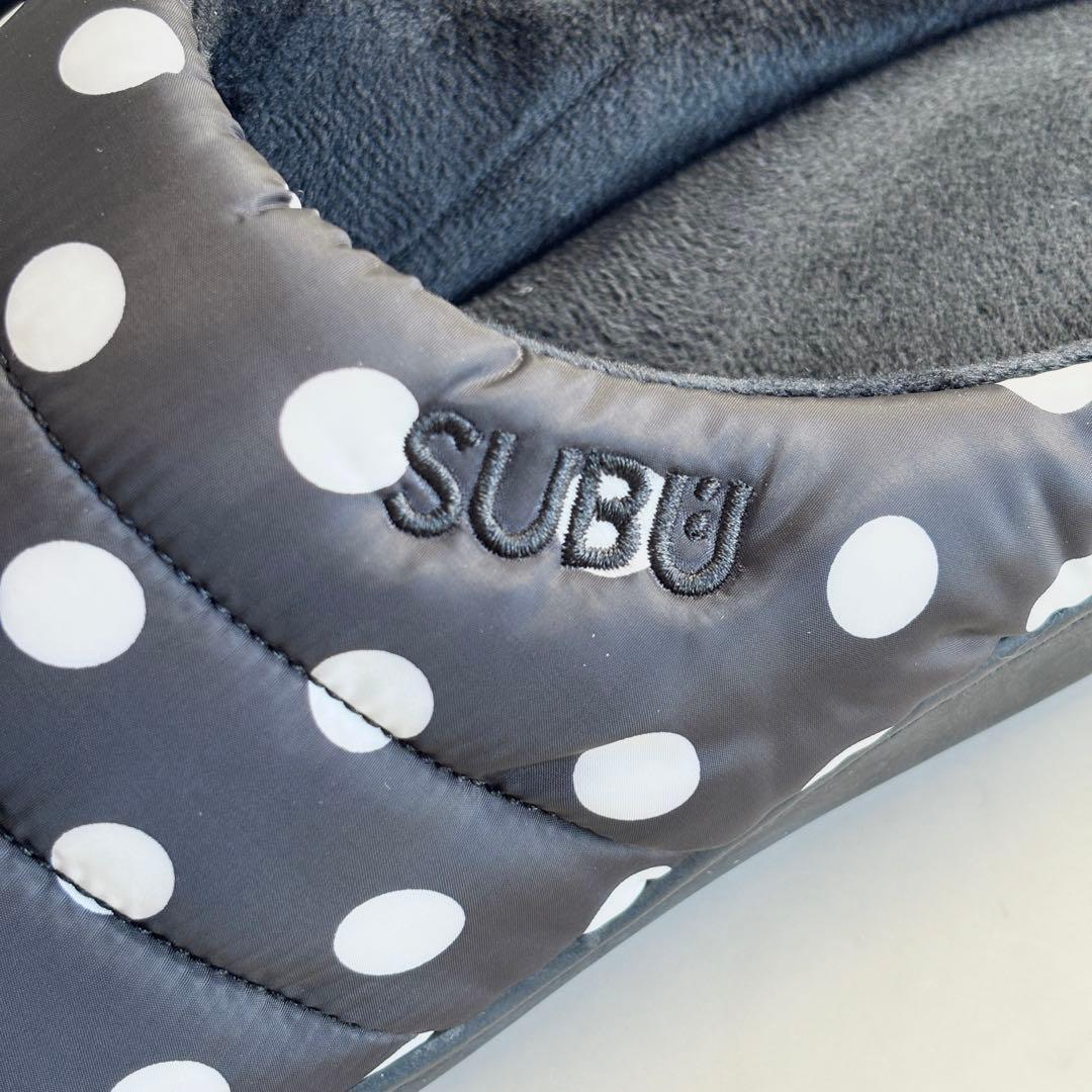 美品✨SUBU スブ ドット柄 スリッパ サンダル 黒×白 収納袋付き