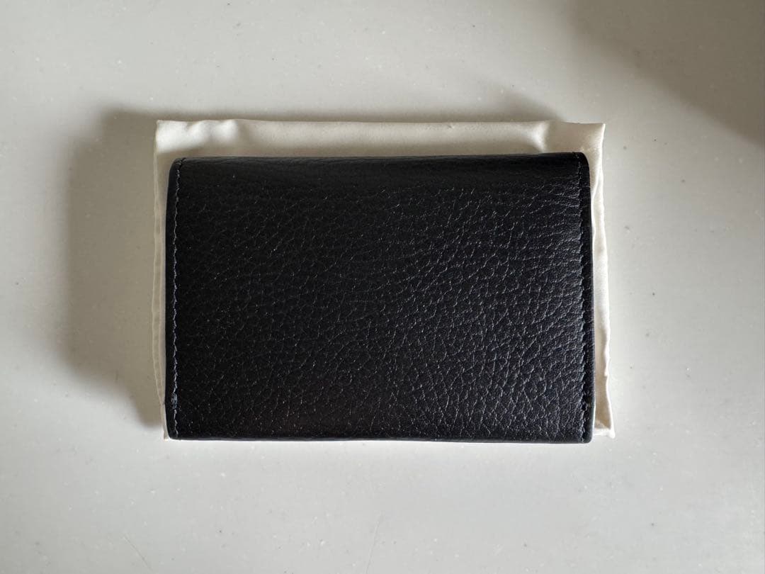 [GUCCI グッチ ダブルGロゴ 二つ折り名刺入れ] 黒 プチマーモント