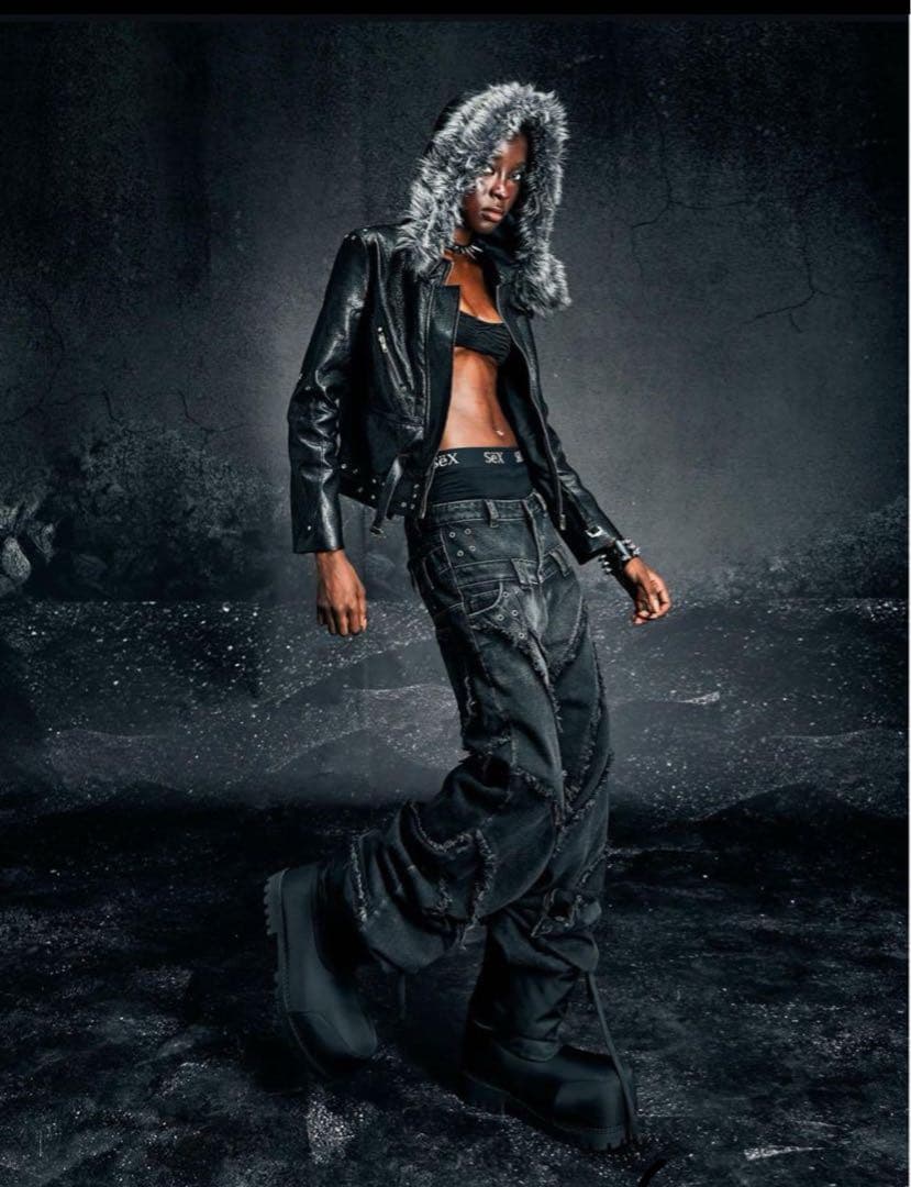 Cozy worldwide ファー付きレザージャケット opium お兄系