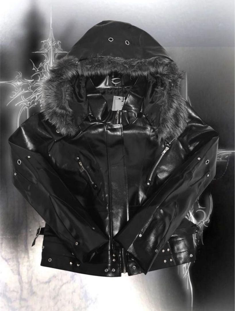 Cozy worldwide ファー付きレザージャケット opium お兄系