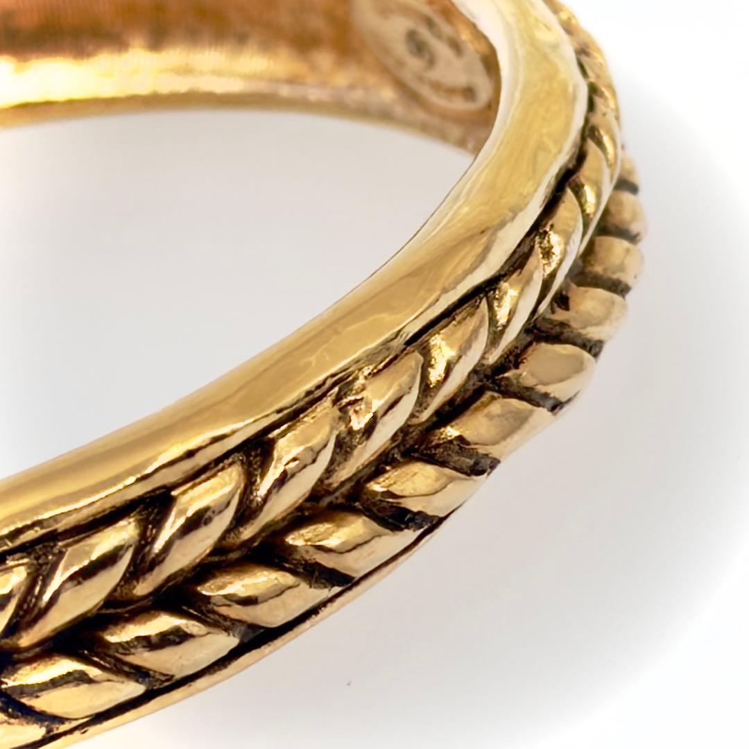 CHANEL シャネル ヴィンテージ バングル ブレスレット ロープ柄 ゴールド