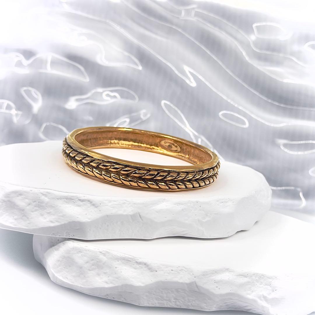 CHANEL シャネル ヴィンテージ バングル ブレスレット ロープ柄 ゴールド