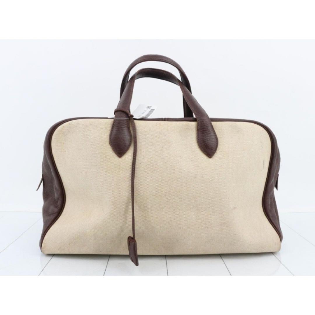 エルメス 3253 ヴィクトリア 43 ボストンバッグ トワルアッシュトリヨン