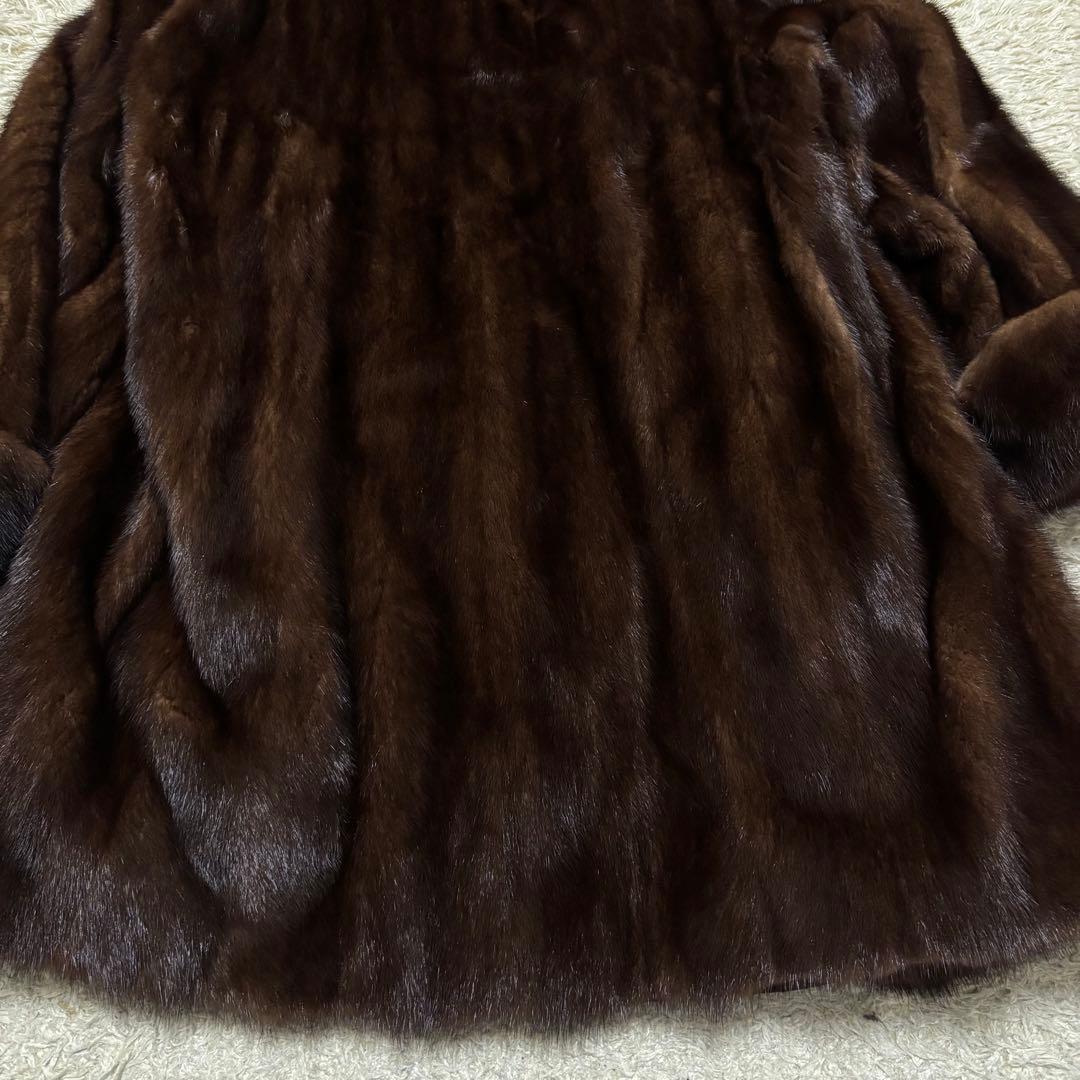 最高級　エンバ　リアルミンクファーコート　ブラウン　本毛皮