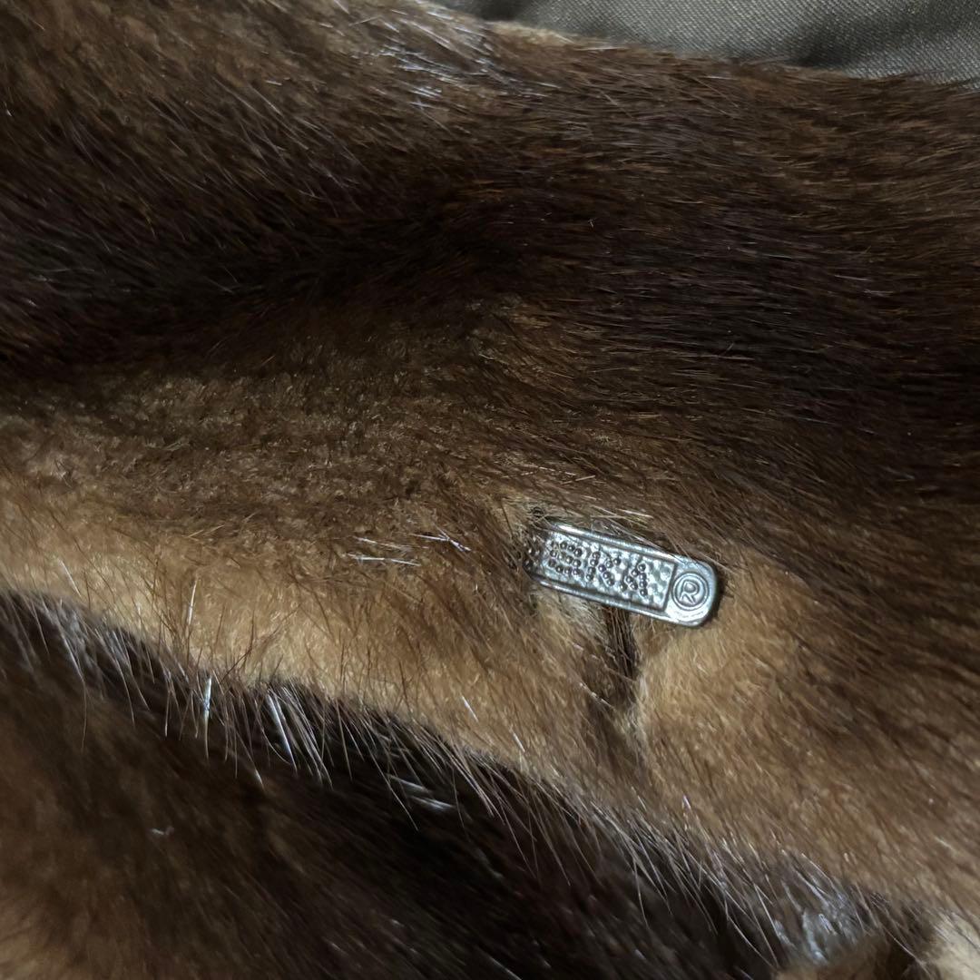 最高級　エンバ　リアルミンクファーコート　ブラウン　本毛皮