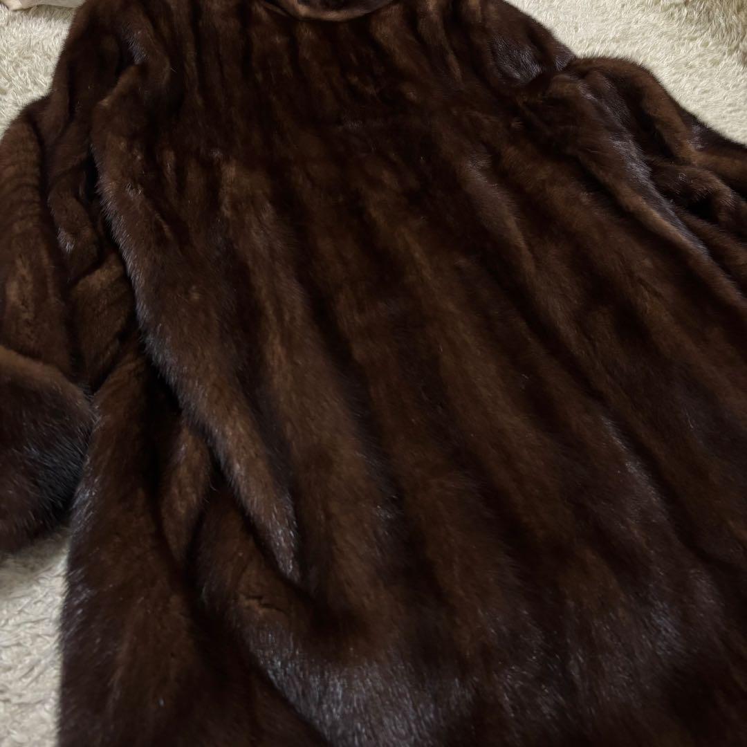 最高級　エンバ　リアルミンクファーコート　ブラウン　本毛皮