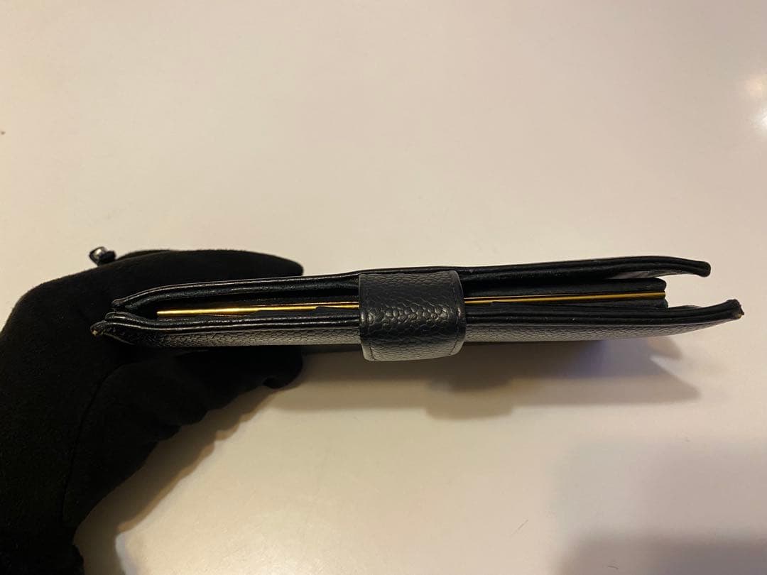 お得！CHANEL キャビアスキン　ガマ口　ブラック 長財布！