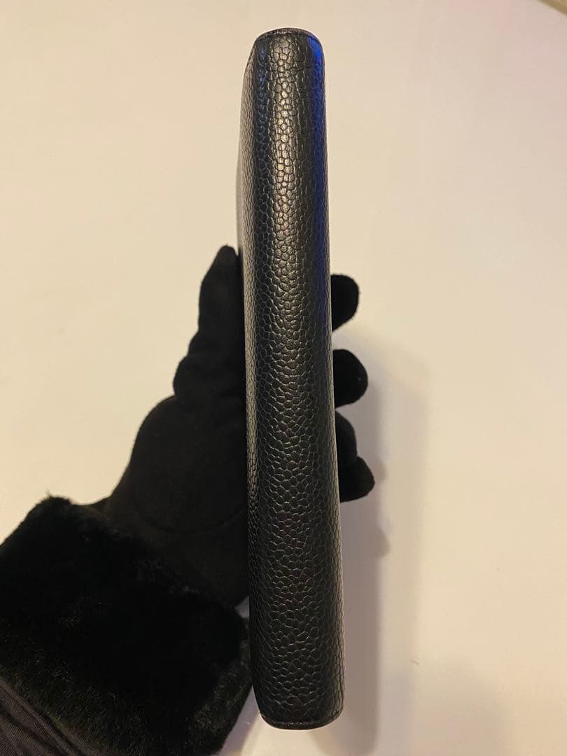 お得！CHANEL キャビアスキン　ガマ口　ブラック 長財布！