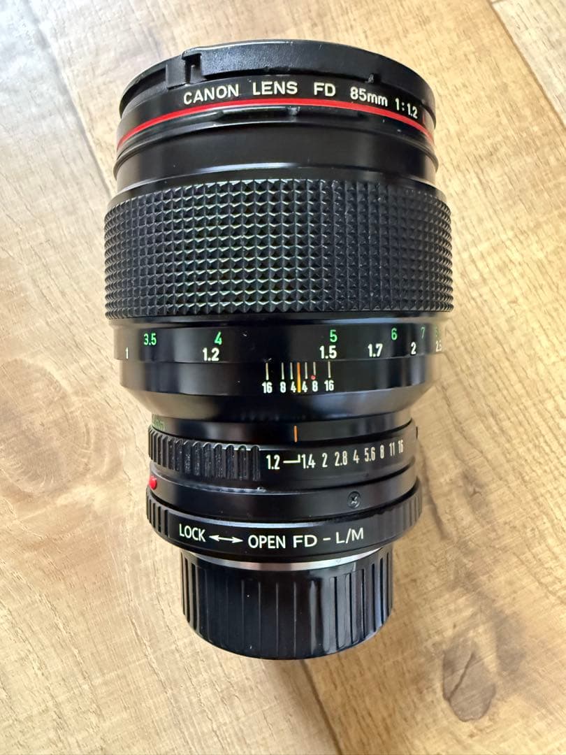 CANON FD 85mm f/1.2 レンズ+ライカLMマウントアダプター付き