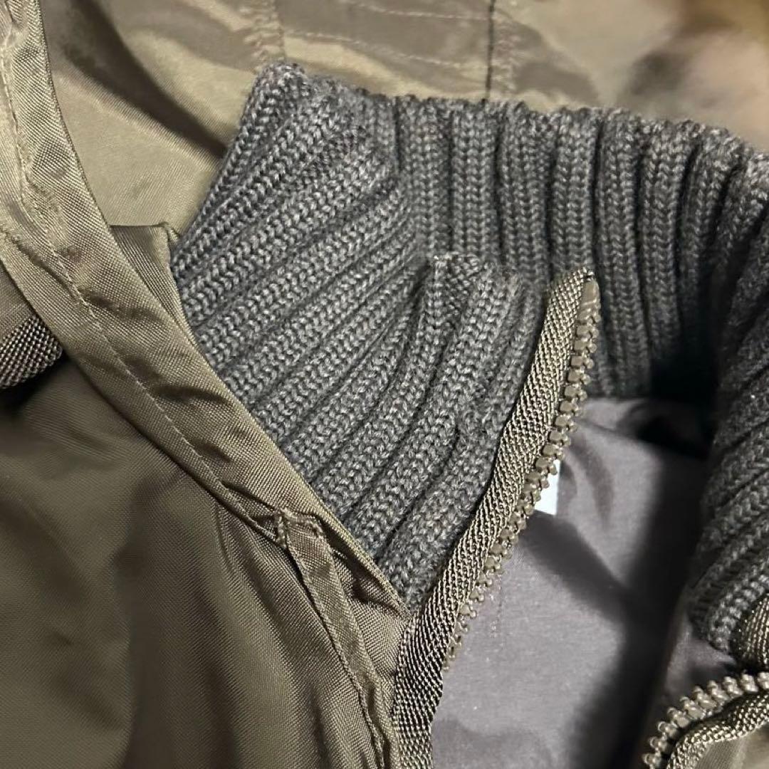 美品　miumiu アーカイブ　カーキ　ナイロンパーカー　リブ切り替え　38