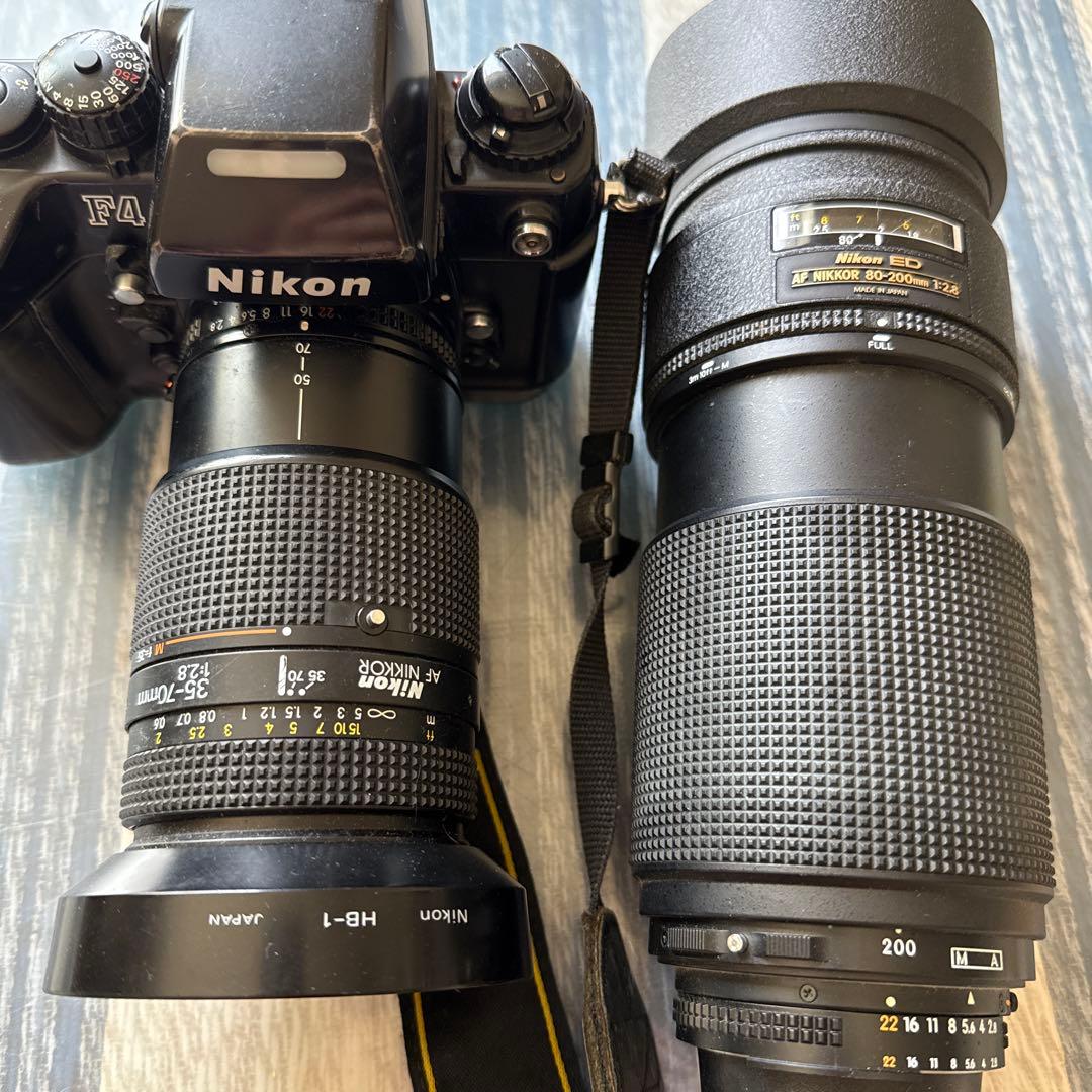NikonF4カメラNikkor 35-70mmと80-200mm レンズセット