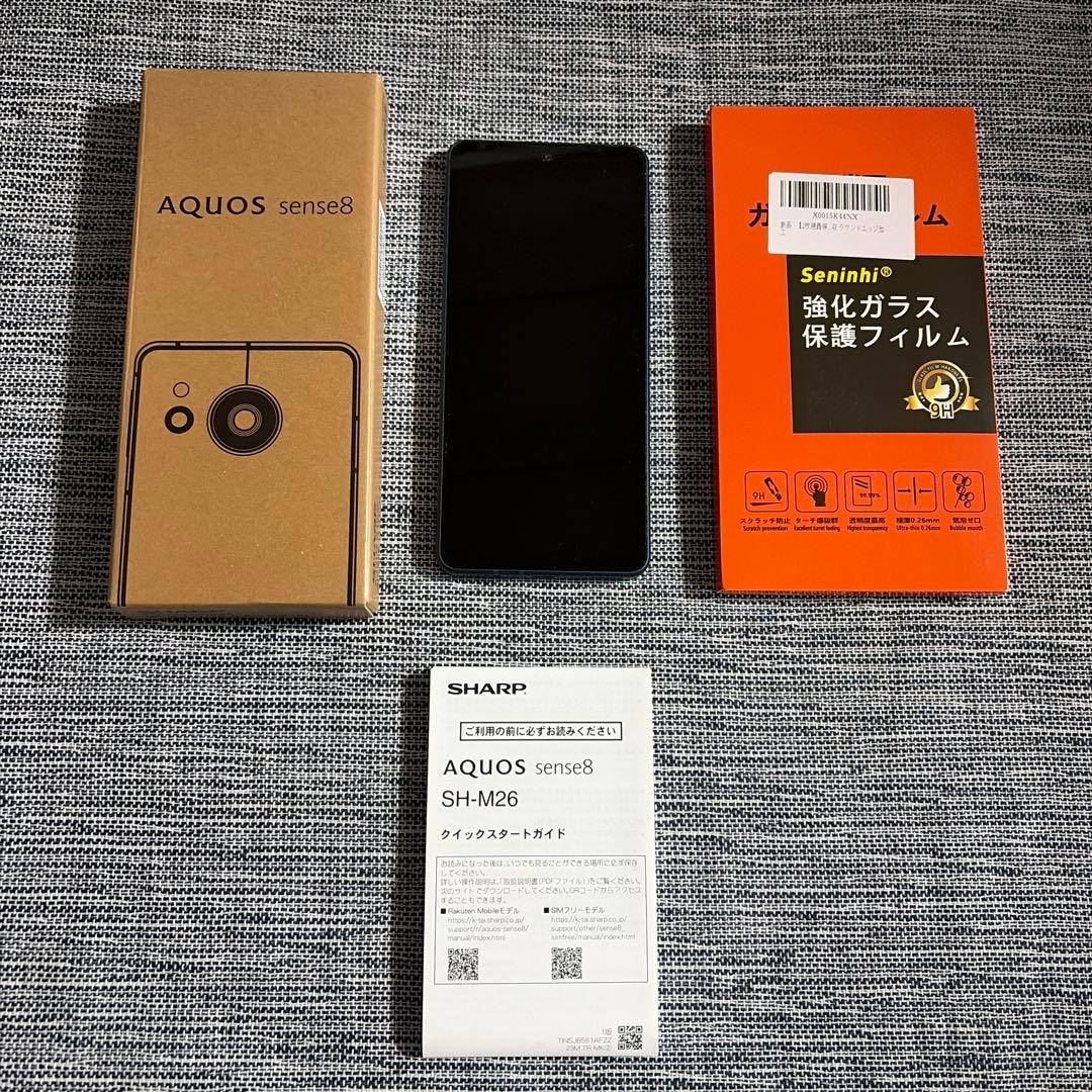 SHARP AQUOS sencn8 ブラック 液晶焼けあり 保護フィルム付き