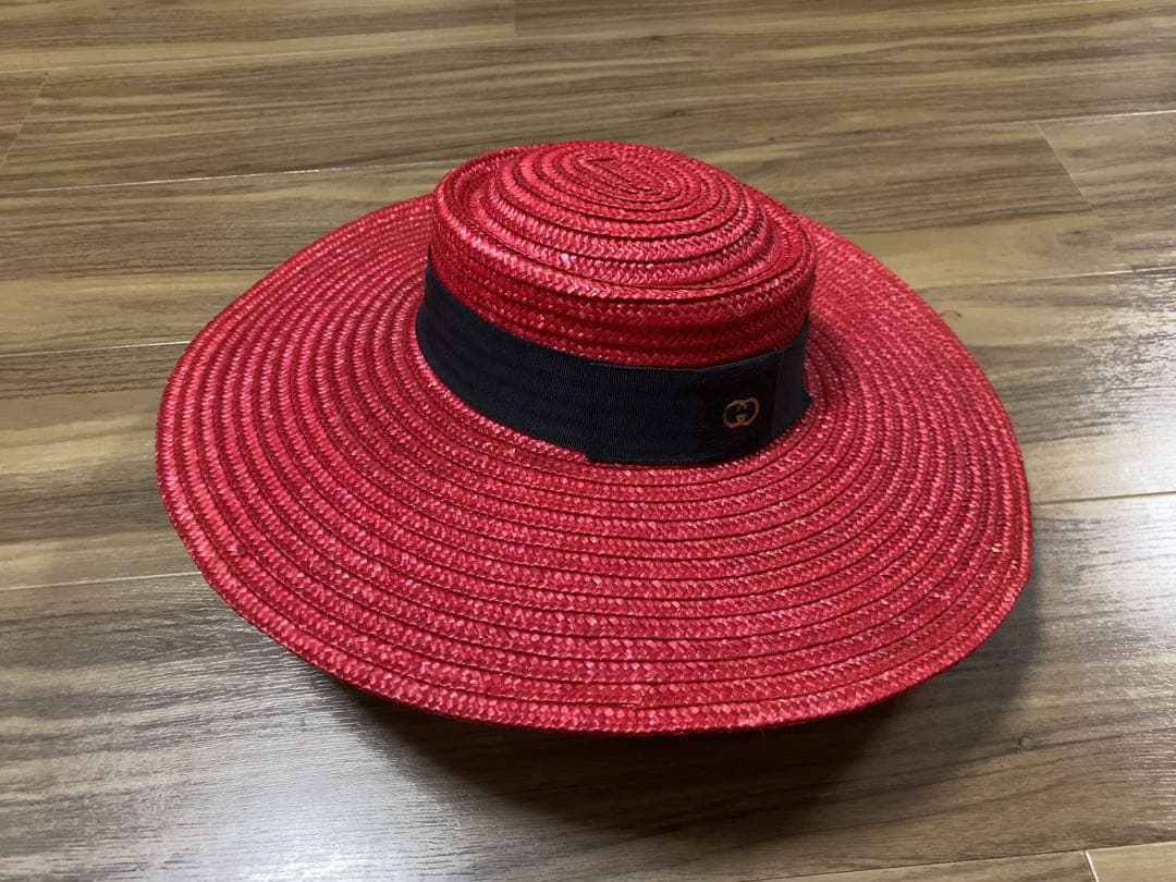激レア　GUCCI グッチ　麦わら帽子　カンカン帽　ストローハット