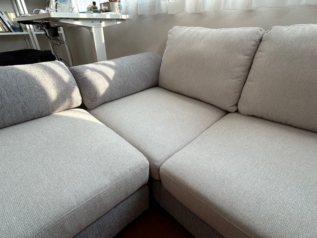 三人掛け　コーナーソファ タンスのゲンCARLO グレー