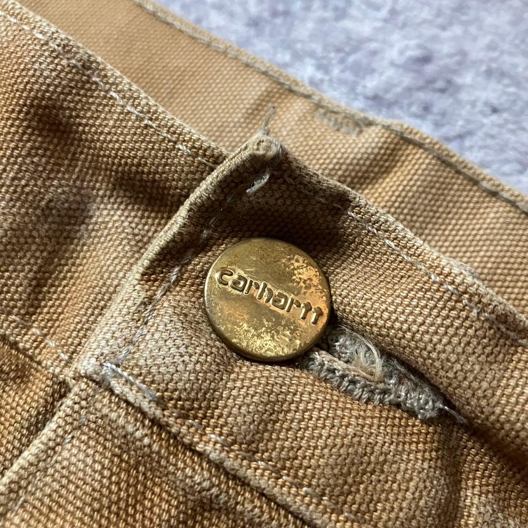 90sCarharttカーハートUSA製ダック地ダブルニーワークパンツベージュ