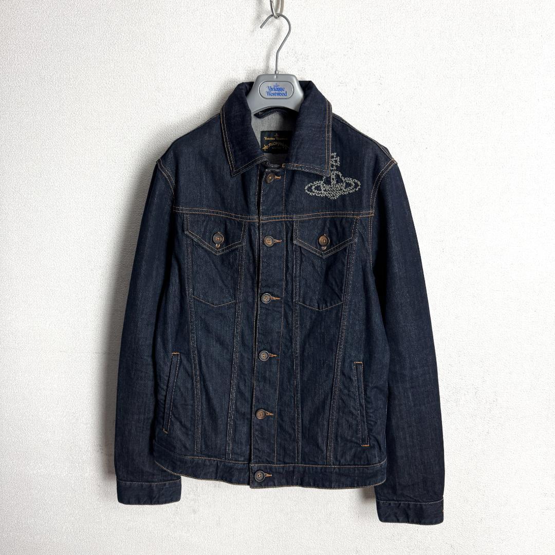【スクイグル柄☆オーブ刺繍】ヴィヴィアンウエストウッド デニムジャケット