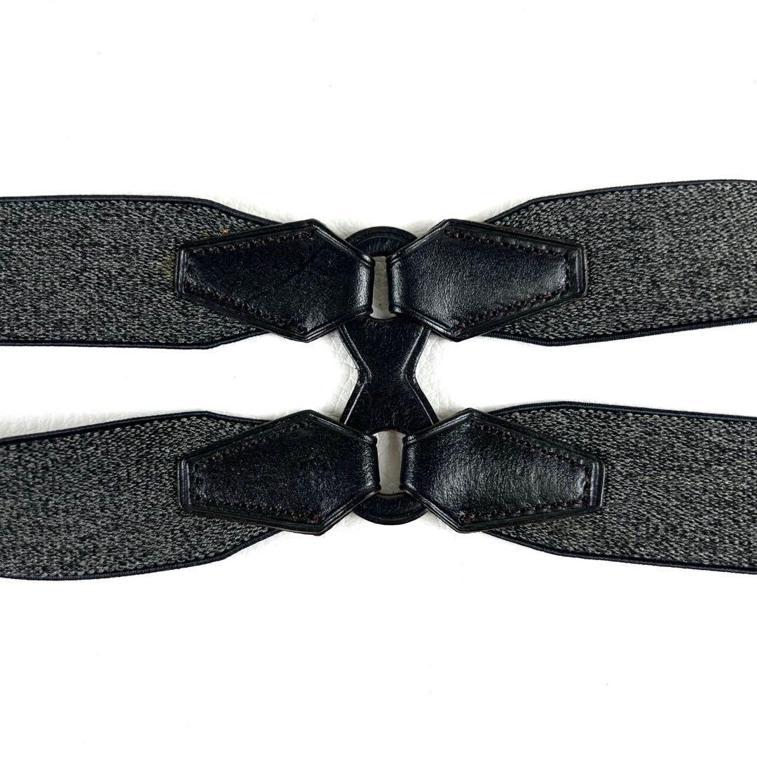 【現行✨】RRL ダブルアールエル サスペンダー ボタン式 レザー シルバー金具