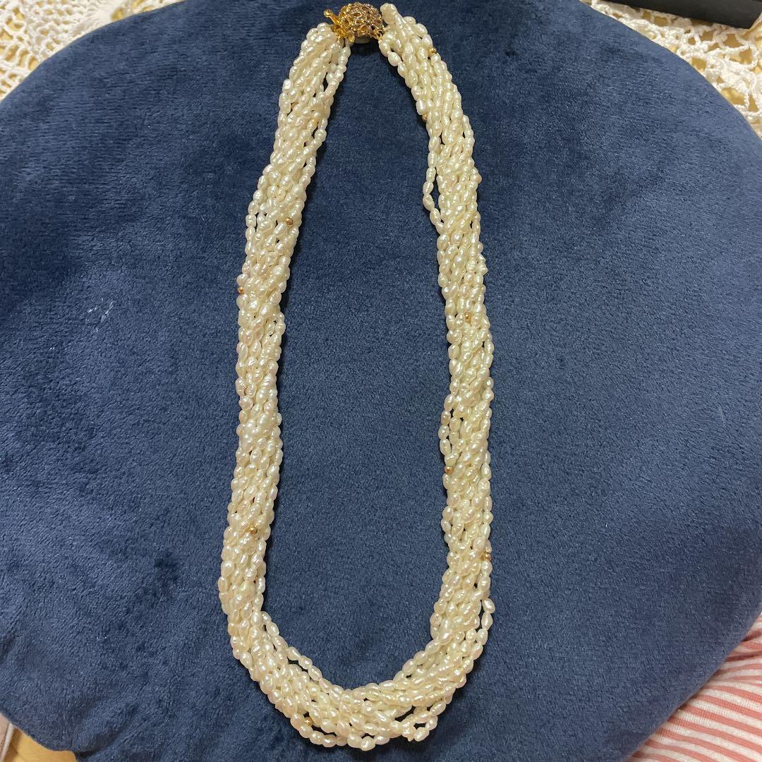 淡水パール10連ネックレス＆イヤリング