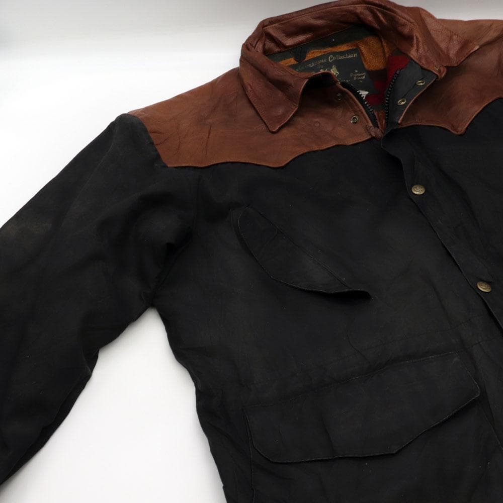 USA製 Schaefer 本革切替 オイルドコットン ウエスタンコート