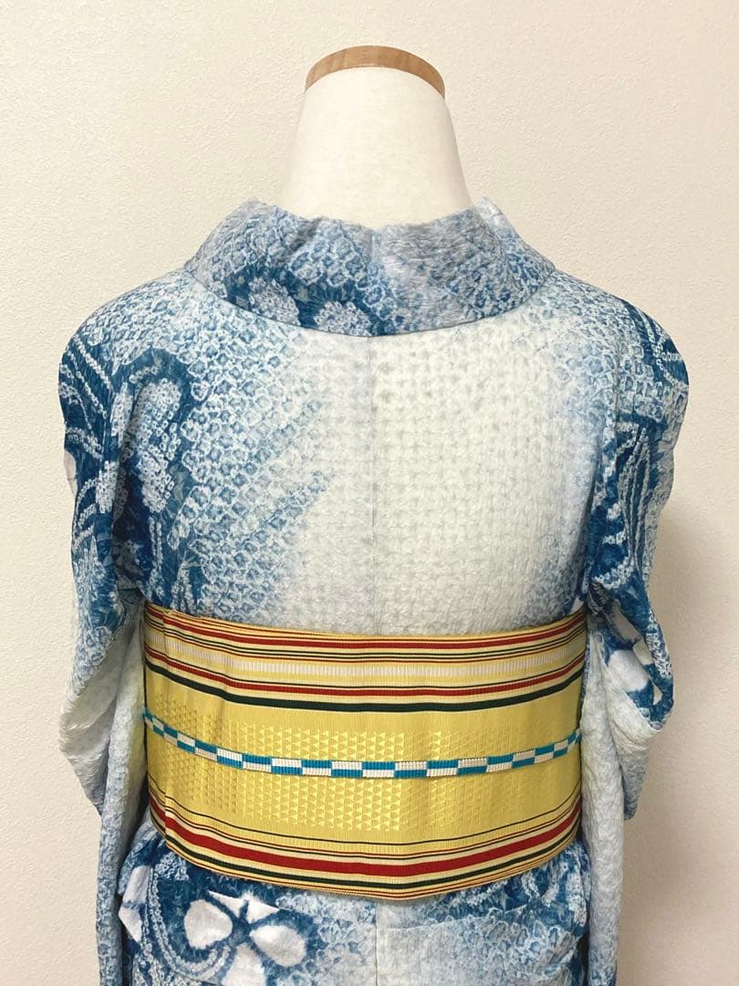 有松絞り　浴衣　スミレ　裄66.5cm 美品