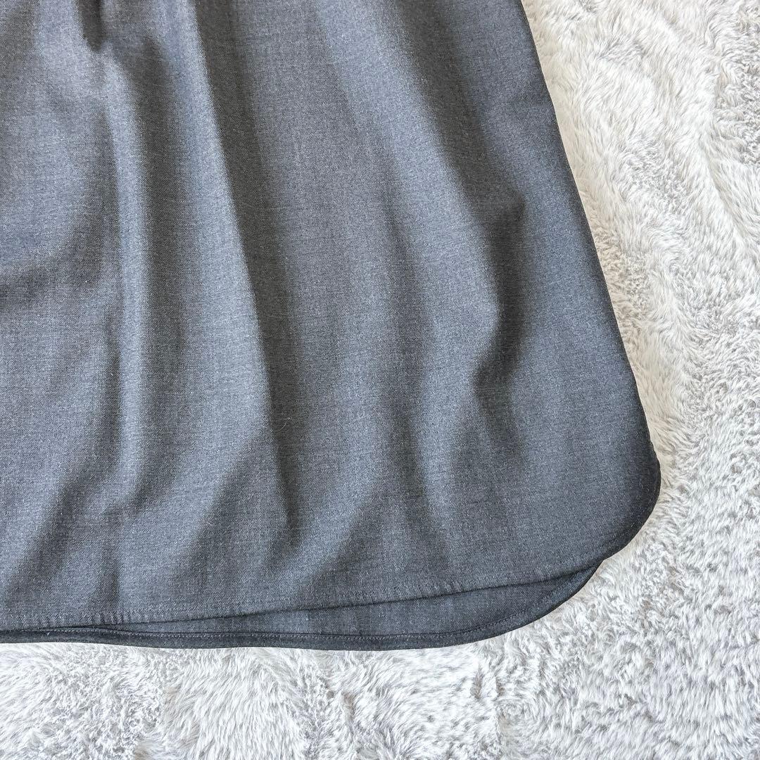 SHIPS ワンピ　ロング　パールモチーフボタンワンピース グレー　ウール　38