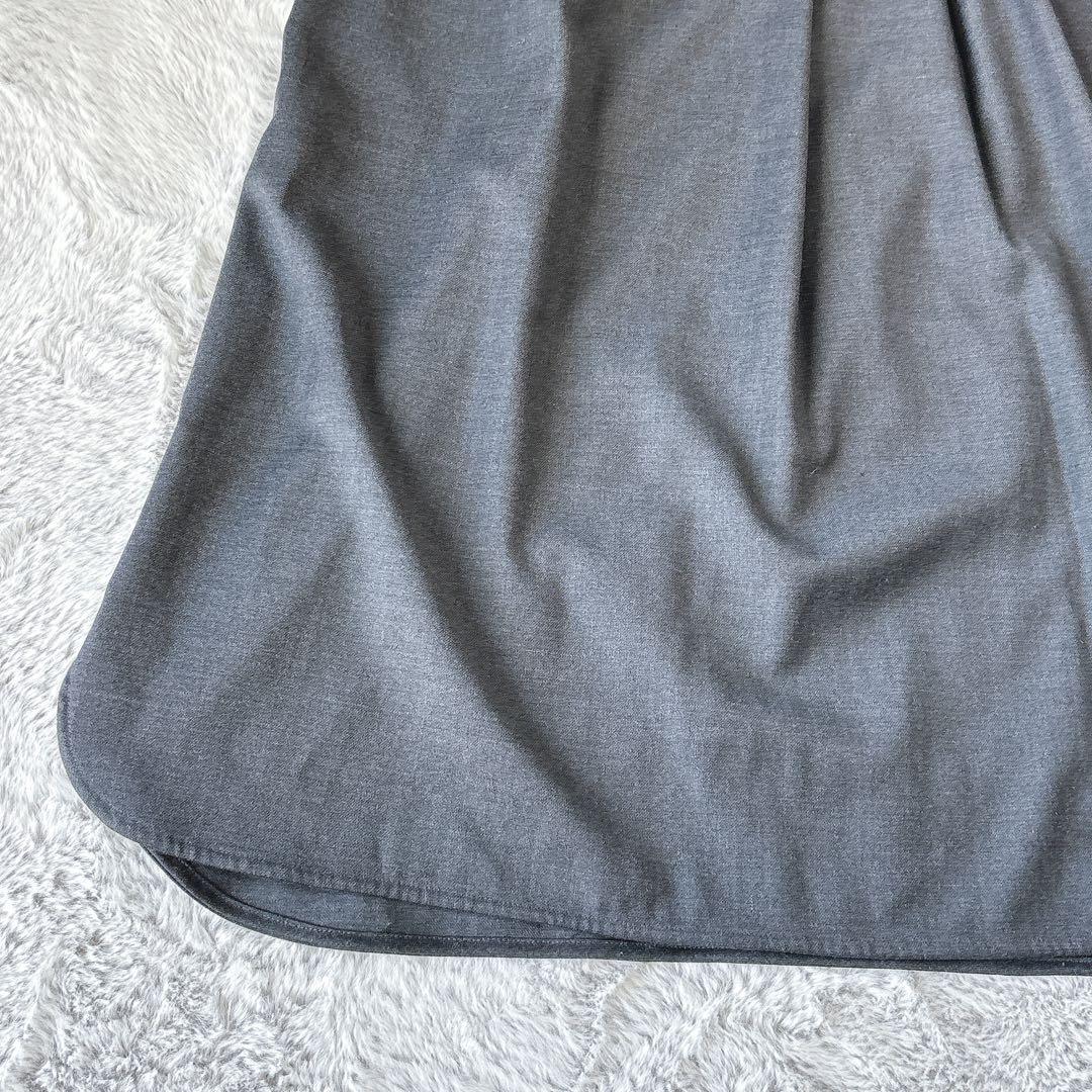 SHIPS ワンピ　ロング　パールモチーフボタンワンピース グレー　ウール　38