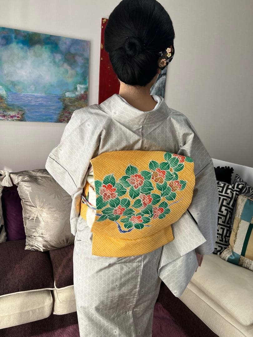 名古屋帯　絞り　染め帯