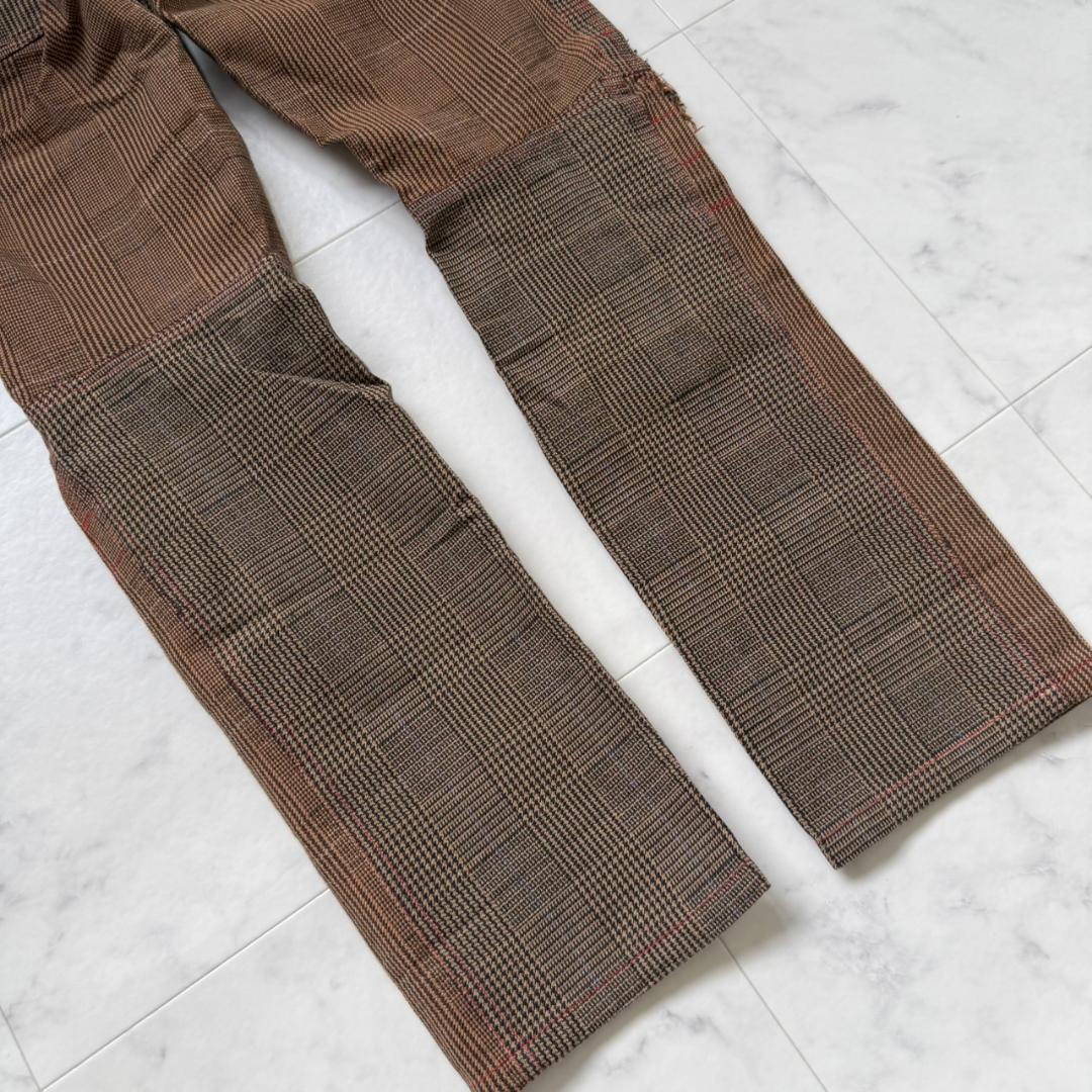 Christopher Nemeth 立体裁断　チェックパンツ ブラウン S