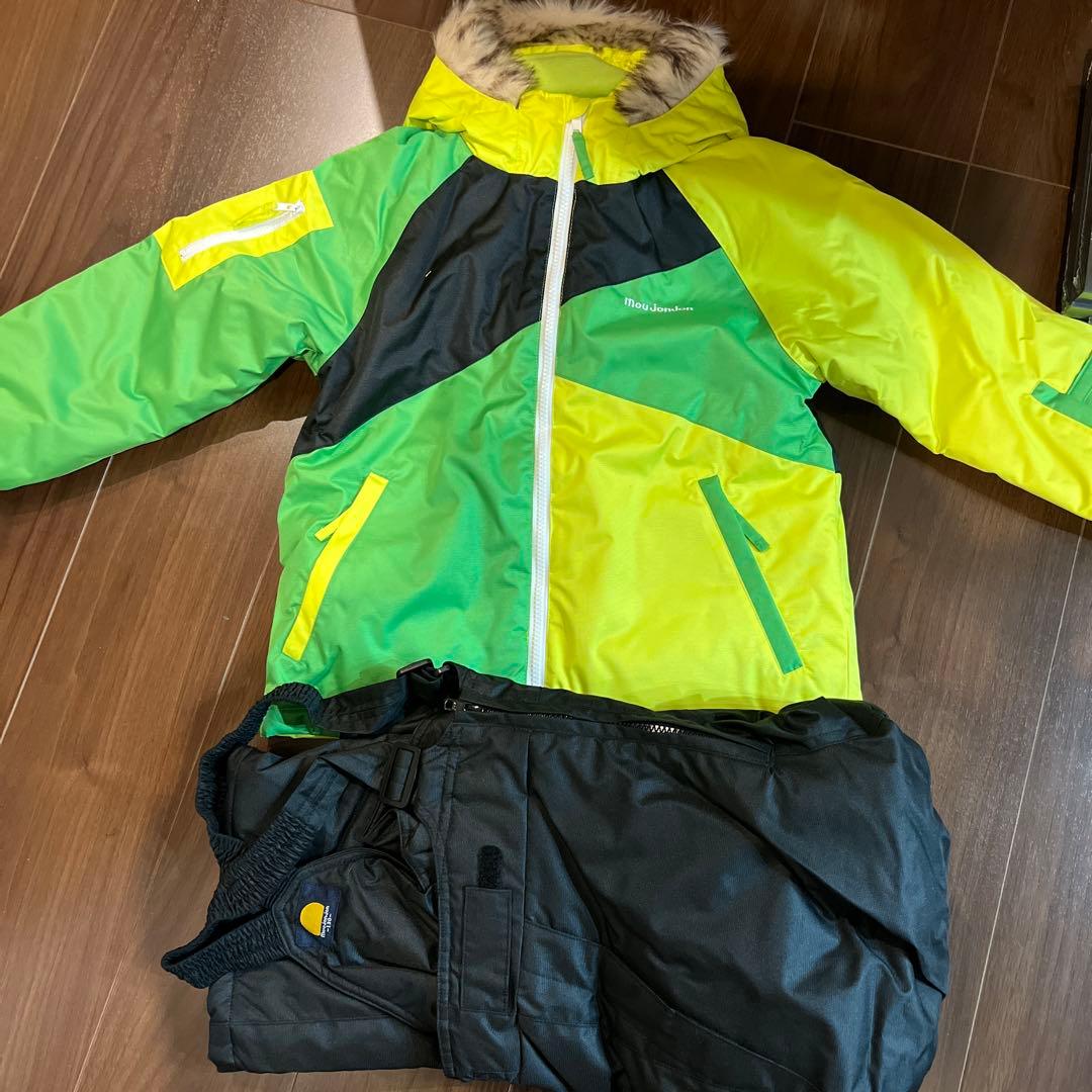 mou jonjon スキーウェア 上下セット 緑と黒