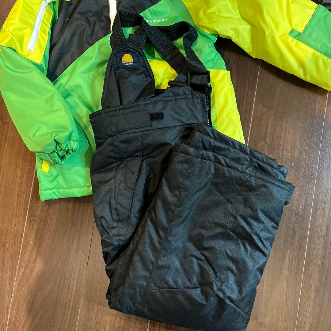 mou jonjon スキーウェア 上下セット 緑と黒