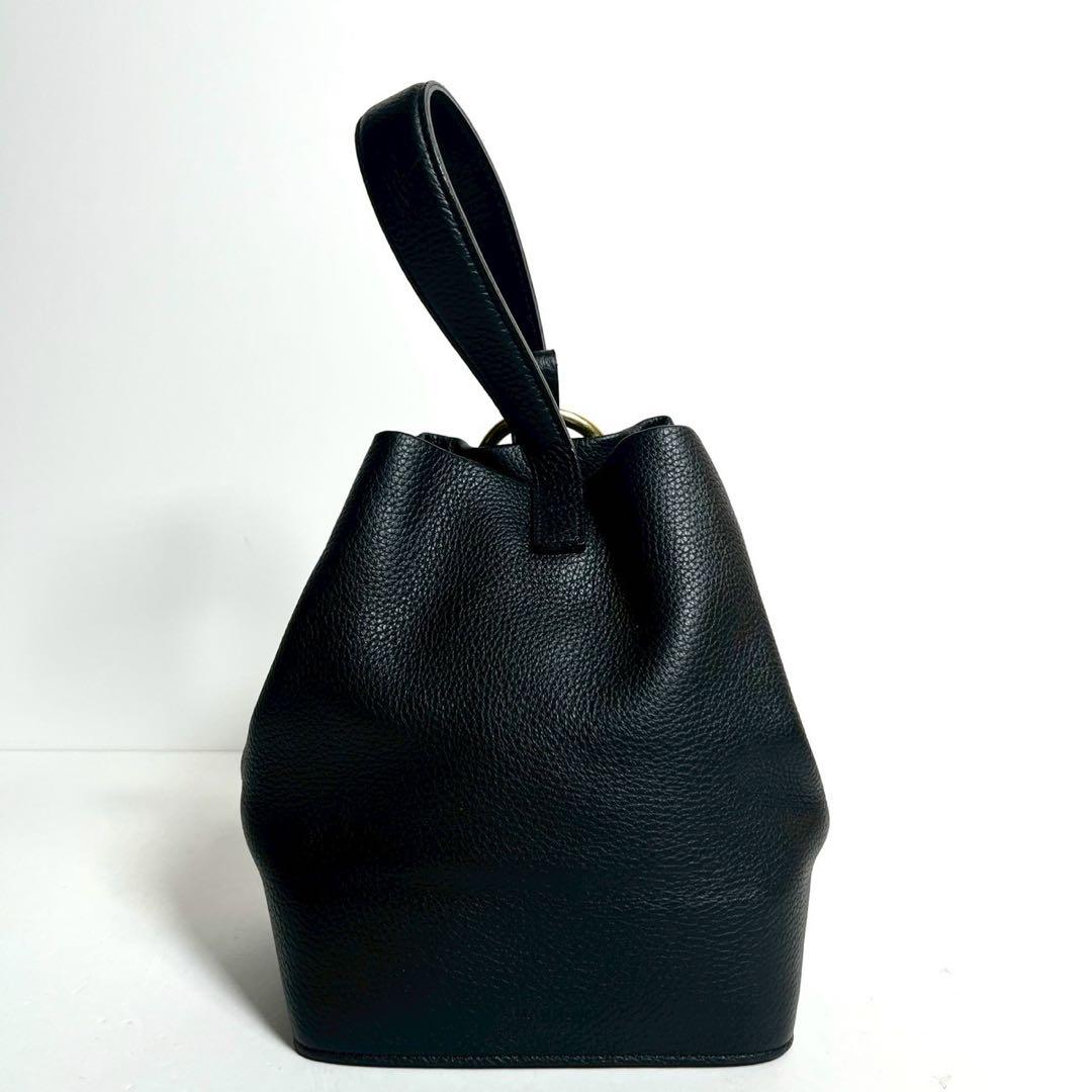 【未使用に近い✨】マロウ Ring Handle ブラック ハンドバッグ シボ