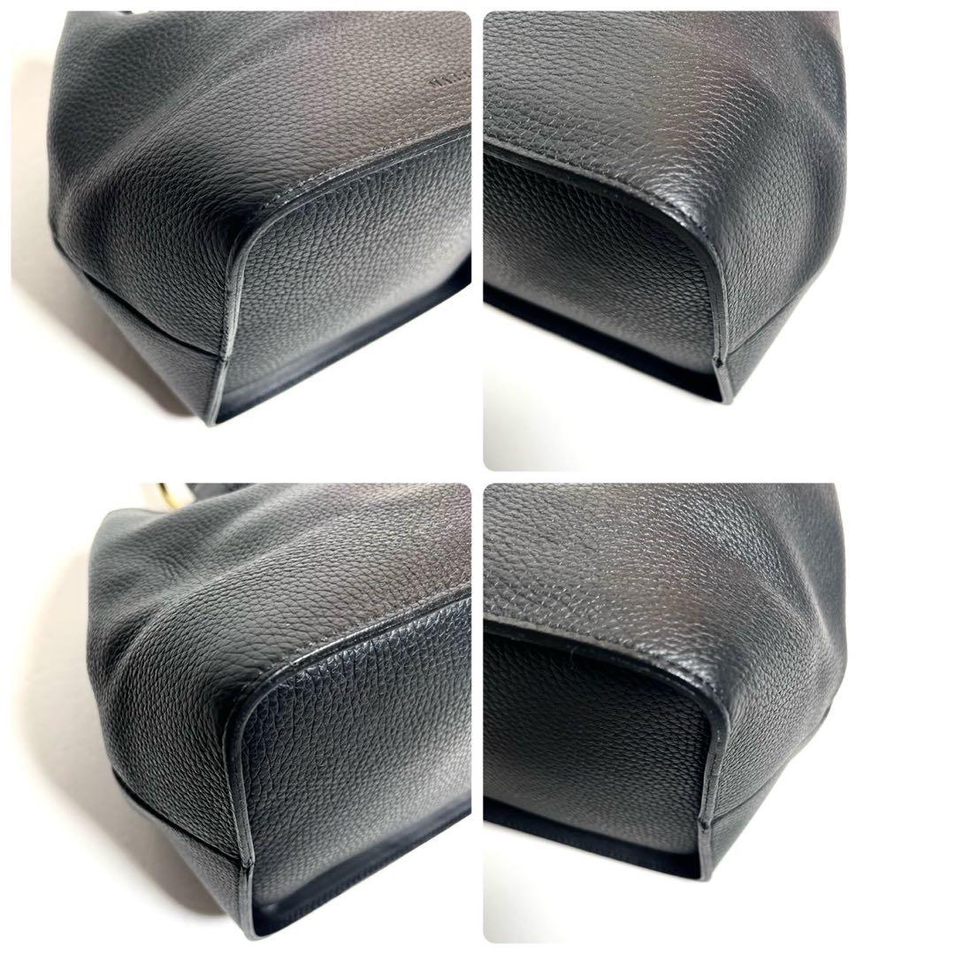 【未使用に近い✨】マロウ Ring Handle ブラック ハンドバッグ シボ