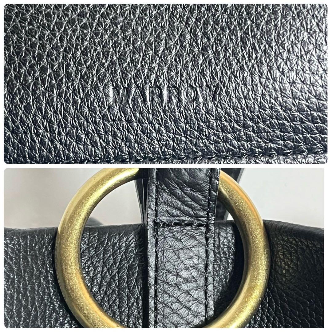 【未使用に近い✨】マロウ Ring Handle ブラック ハンドバッグ シボ