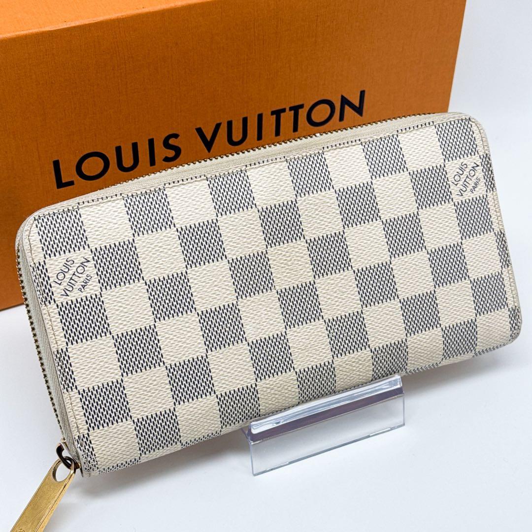 ルイヴィトン ダミエアズール ジッピーウォレット 財布 白 長財布 ホワイト