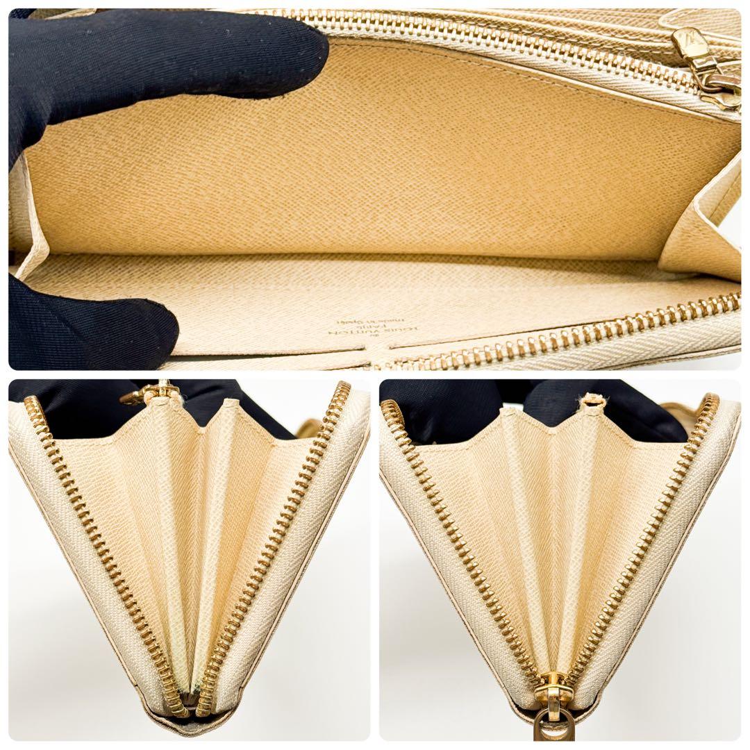 ルイヴィトン ダミエアズール ジッピーウォレット 財布 白 長財布 ホワイト