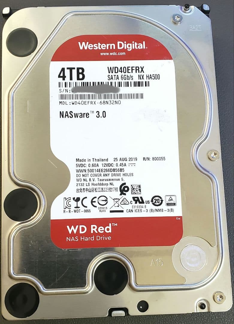 ウエスタンデジタル WD Red 4TB WD40EFRX 内蔵型ハードディスク