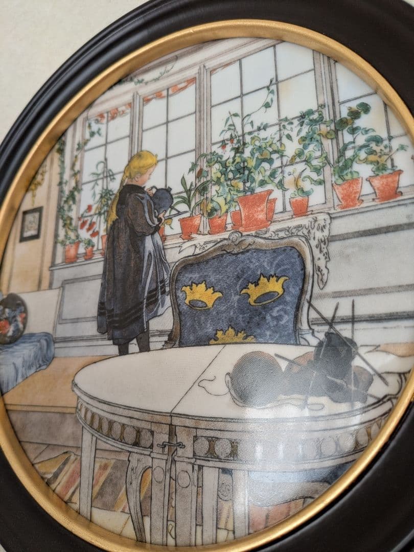 ロイヤルコペンハーゲン カールラーション 陶板名画『窓辺の花』