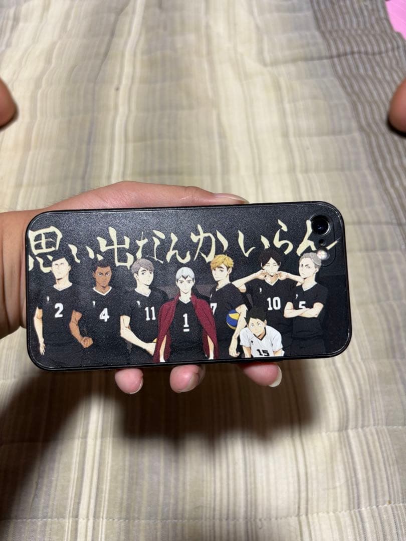 iPhone シルバー&ハイキュースマホケース付き