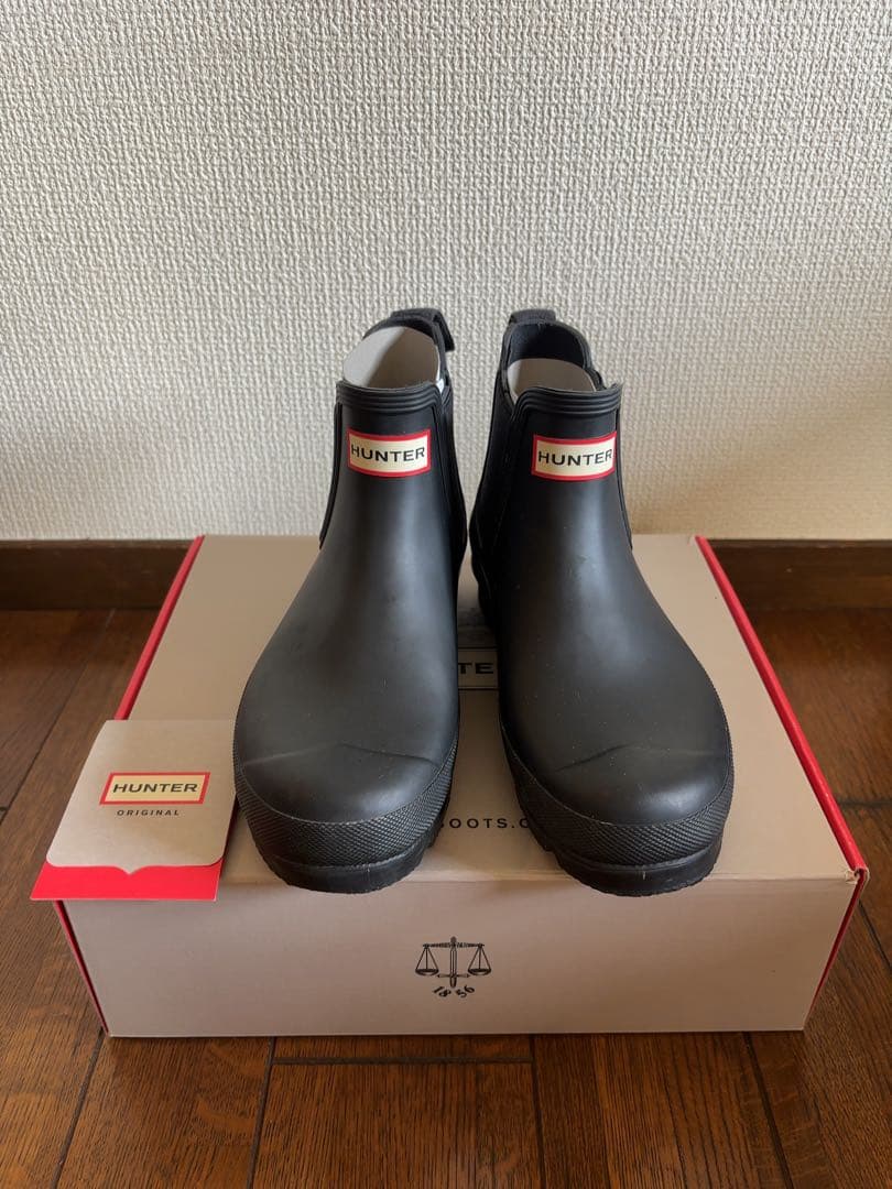 HUNTER ブラックショートレインブーツ UK5