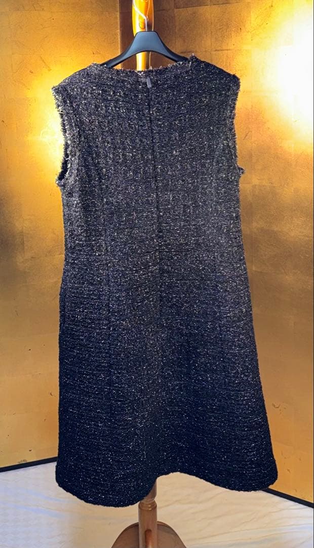 【Reneルネ】新品タグ付定価96,800円ラメ入ニットツイード ワンピース38