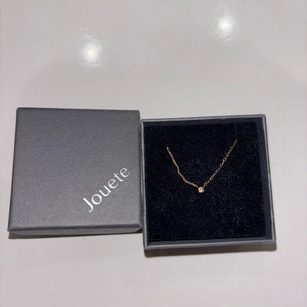 【極美品】Jouete ダイヤモンドK10ネックレス ゴールド