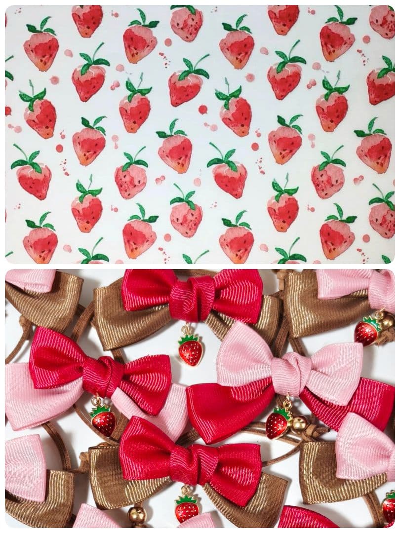 業務用トリミングチョーカー　リボン　バレンタイン　苺　イチゴチョコ　2月　3月