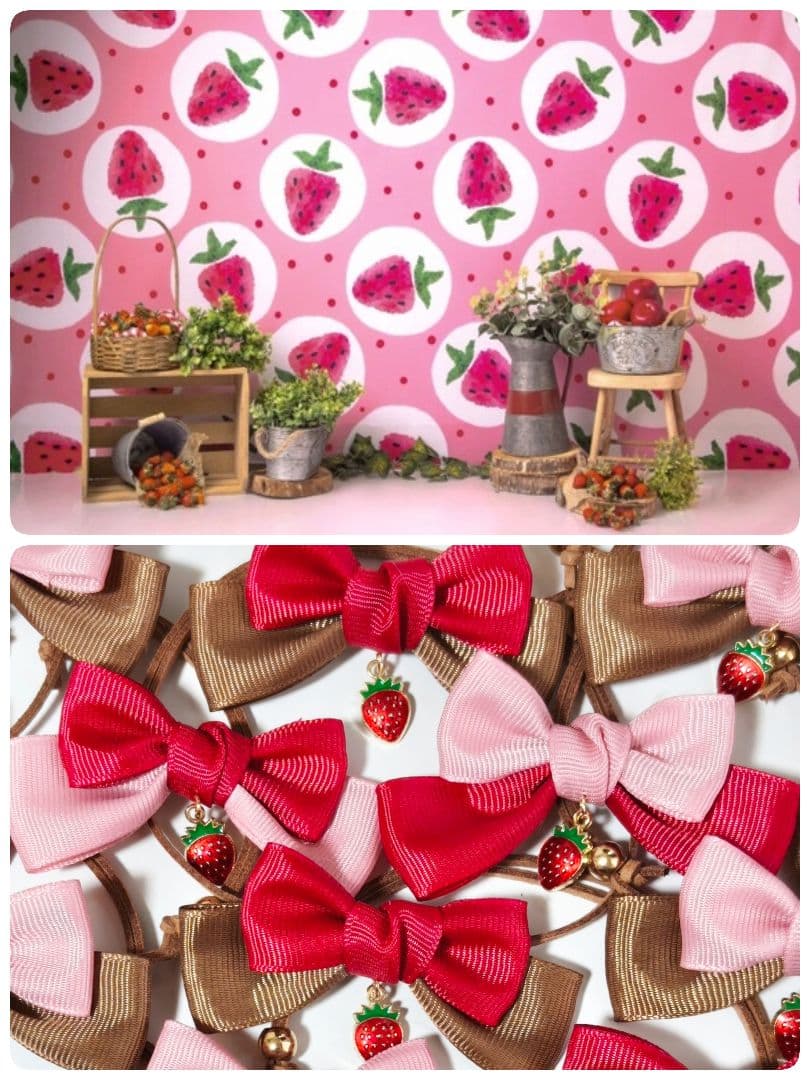 業務用トリミングチョーカー　リボン　バレンタイン　苺　イチゴチョコ　2月　3月
