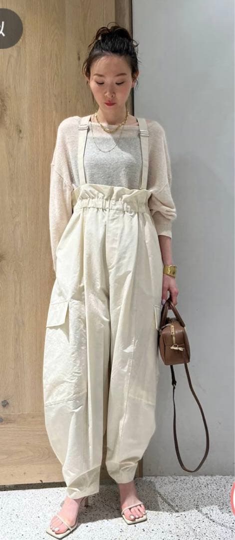 Curensology コットンナイロンサロペットパンツ