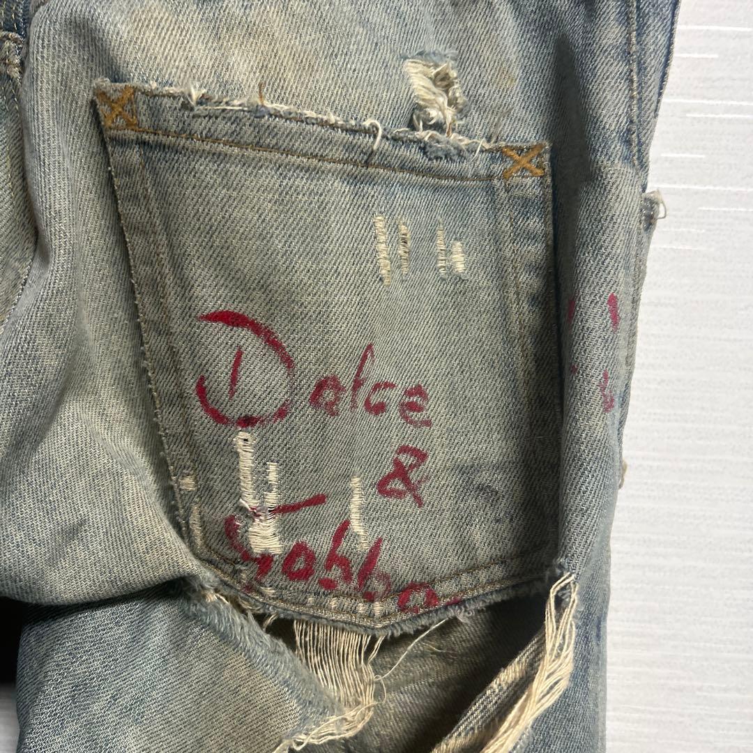 ドルチェ＆ガッバーナ　ダメージデニムパンツ