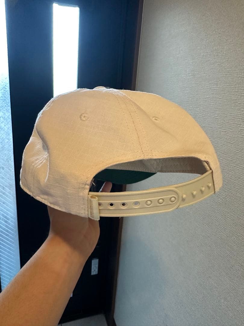 Aime Leon Dore ベージュ グリーン ロゴ刺繍キャップ