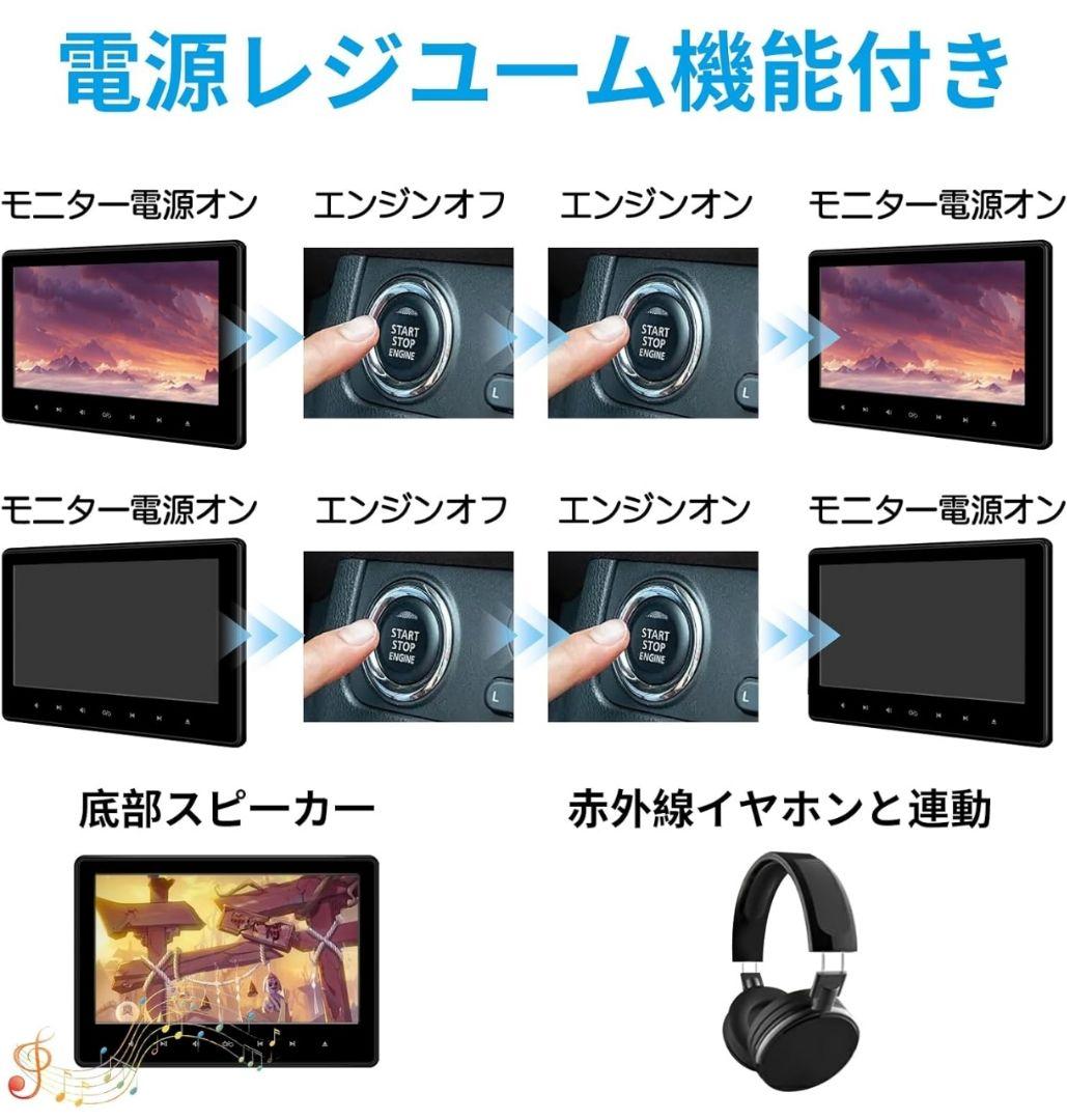 10.2 インチヘッドレストモニター HDMI後部座席車載モニターDVDプレーヤ
